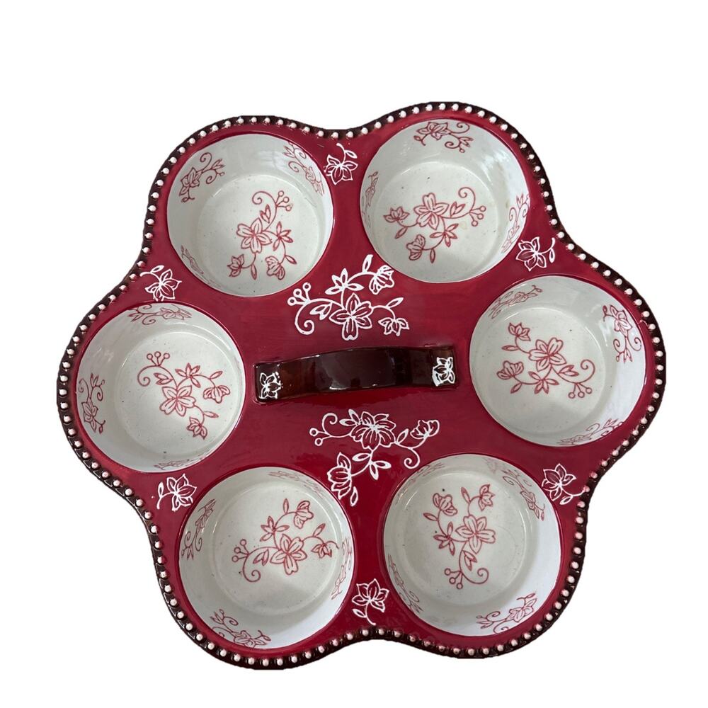 Temptations By Tara Red Floral Lace Cupcake Carrier Bakeware